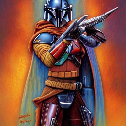 Mandalorian Warrior in Josephine Wall Style
