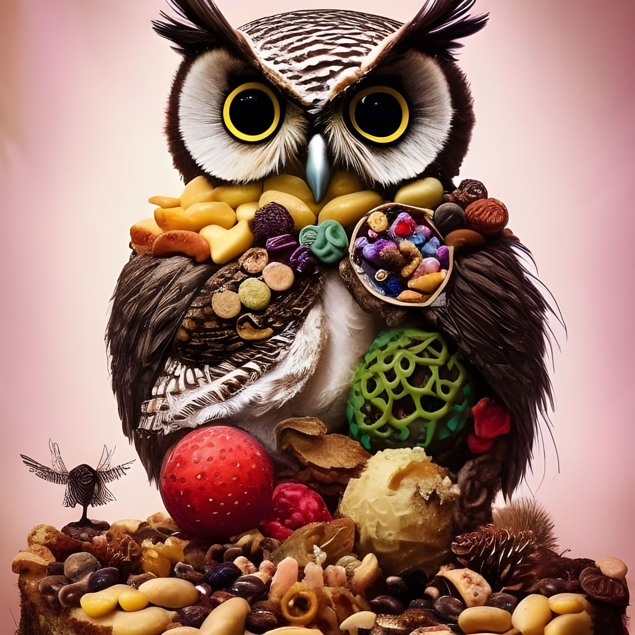 Dessert Owl: A Photorealistic Arcimboldo-Style Creation