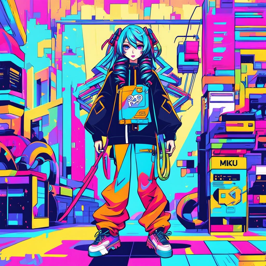 Stylized Miku Character in Light Hot Girl Style