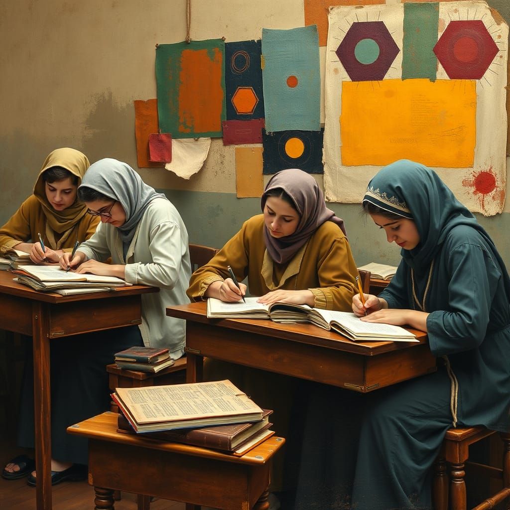 Teachers Immersed in Work: Expressive Abstract Art