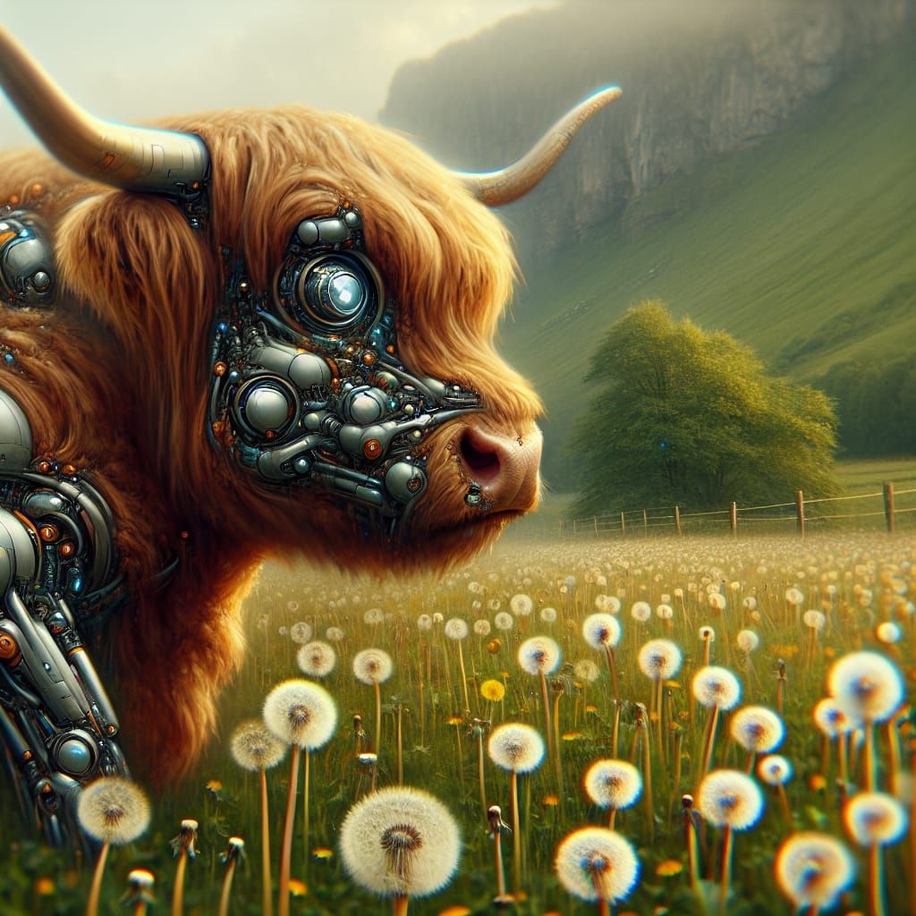 cyborg highland cow