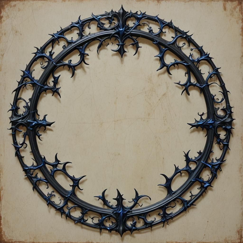 Gothic Mirror Frame with Thorned Vines