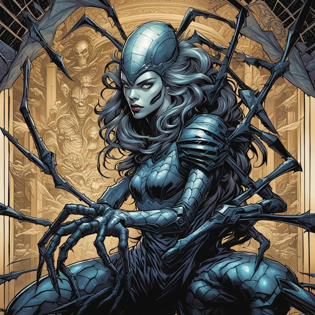 Spider Queen Comic Book Art