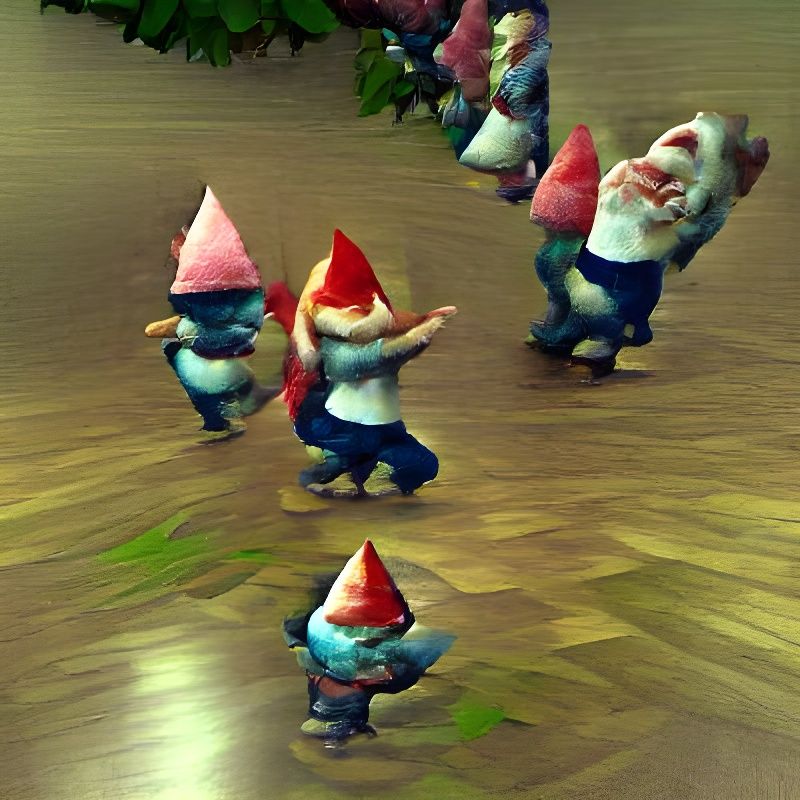 Gnomes Dancing in a Magical Forest