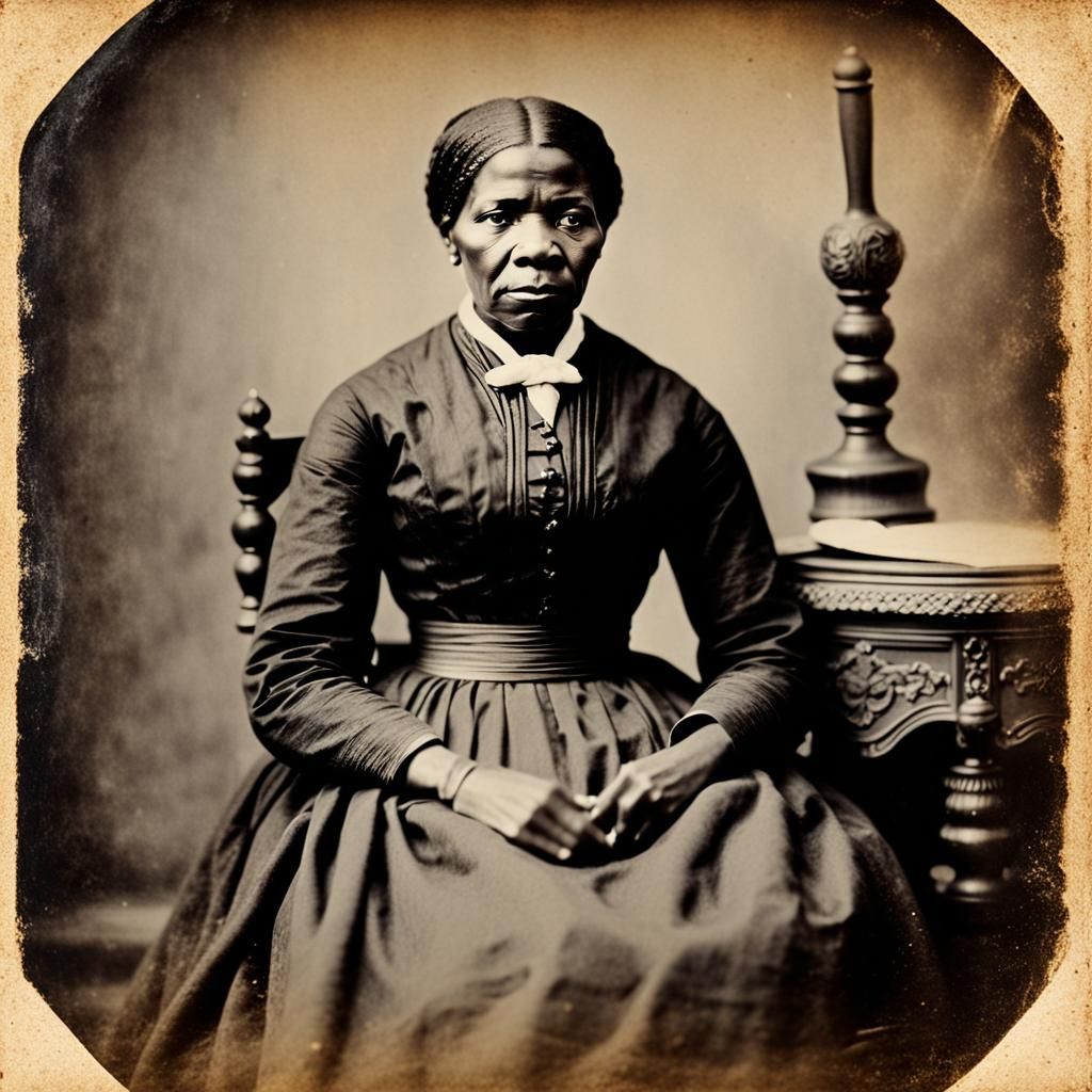 Harriet Tubman Daguerrotype Portrait in Gothic Style
