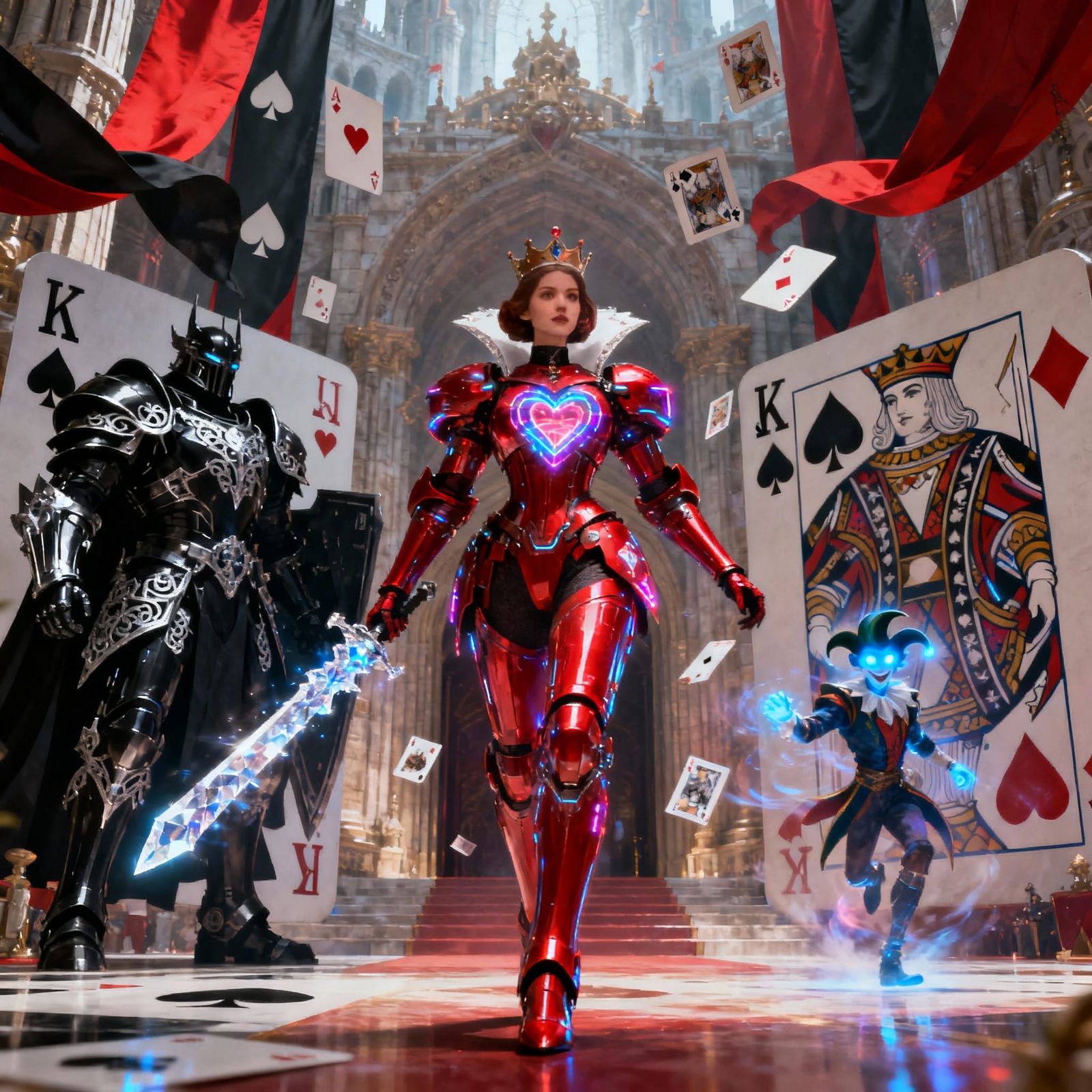 Fantastical Royal Court: Queen, King, Jack, and Joker