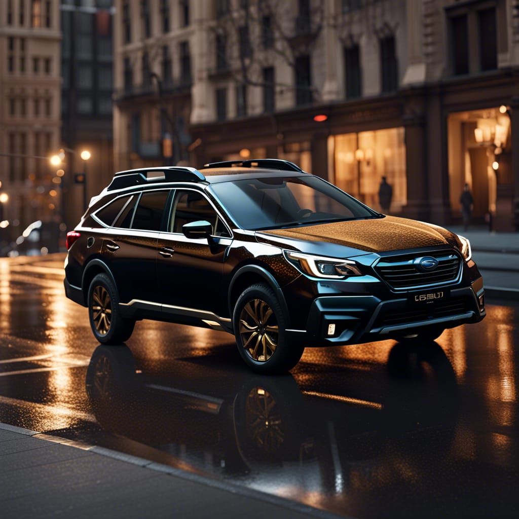 Blacked-Out 2021 Subaru Outback in Golden Hour