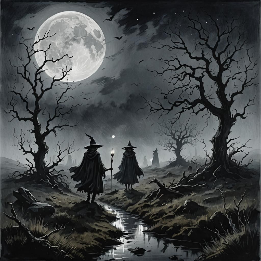 Ghosts and Witches in Moorland Moonlight