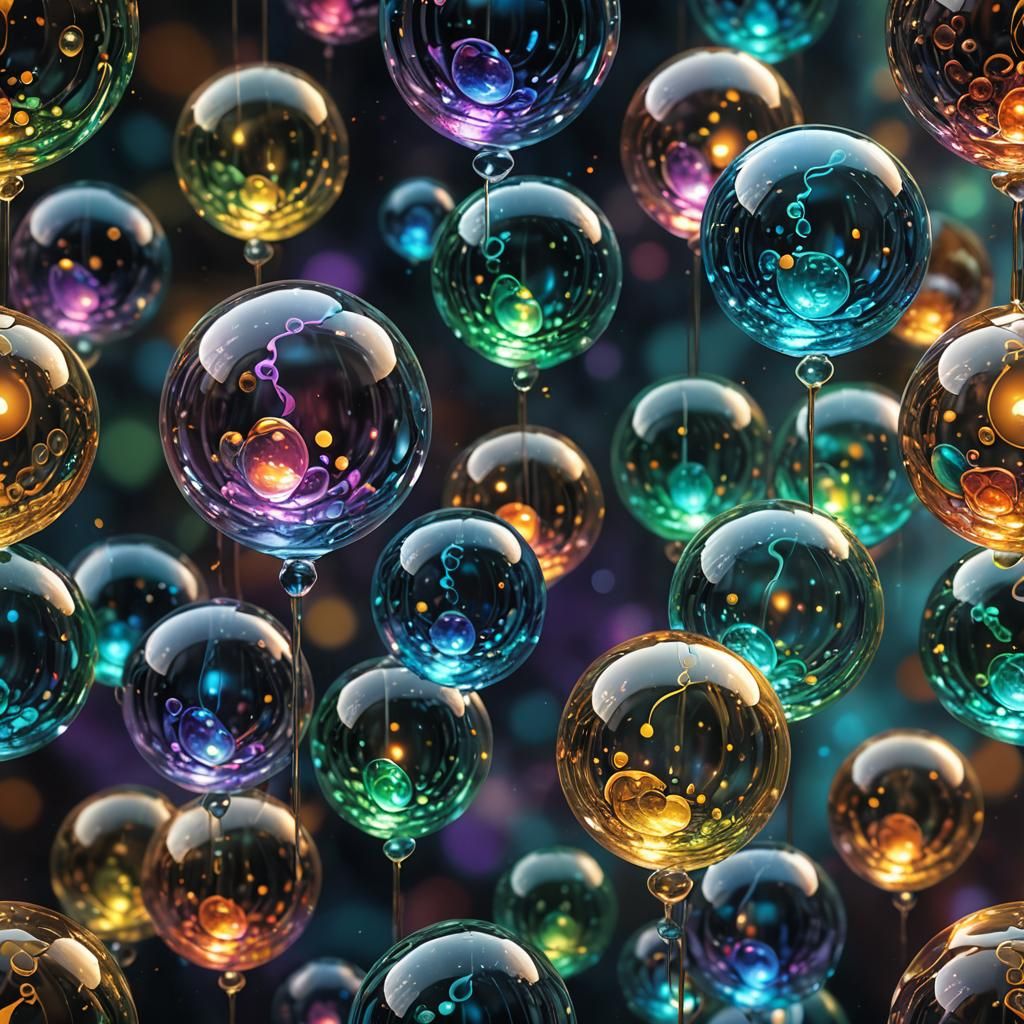 Ethereal Glass Orbs in Vibrant Fantasy Concept Art