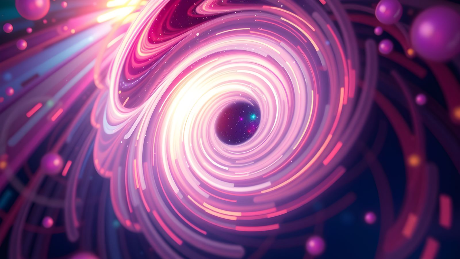 Multicolor Hyperspace Vortex in Hyperrealistic 3D Rendering