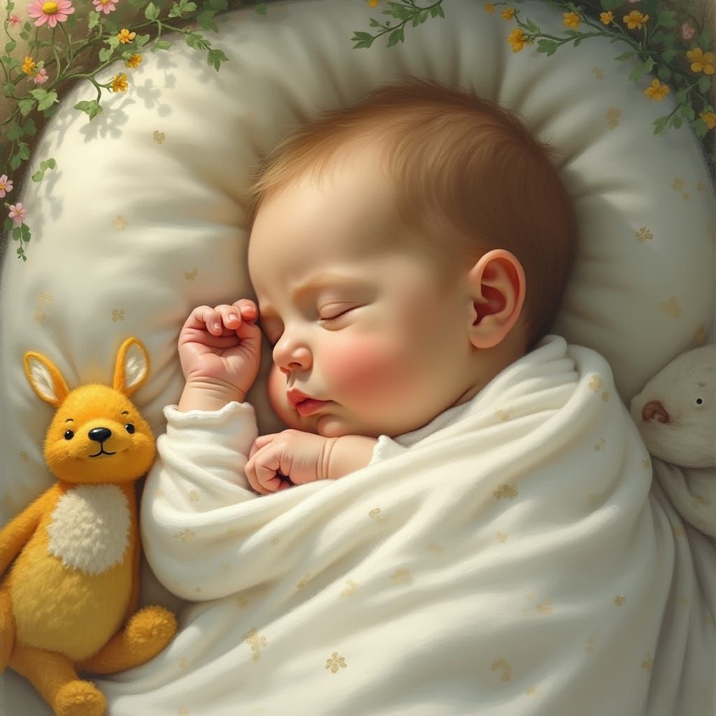 Cozy Nursery Scene in Dreamy Realism