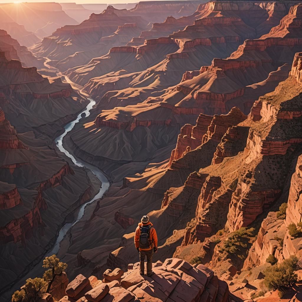 Grand Canyon Sunrise: Hyper-Realistic Zapotec Landscape