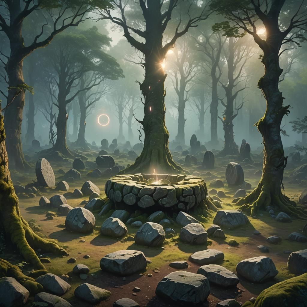 Ancient Stone Circle Revealed in Ethereal Glow