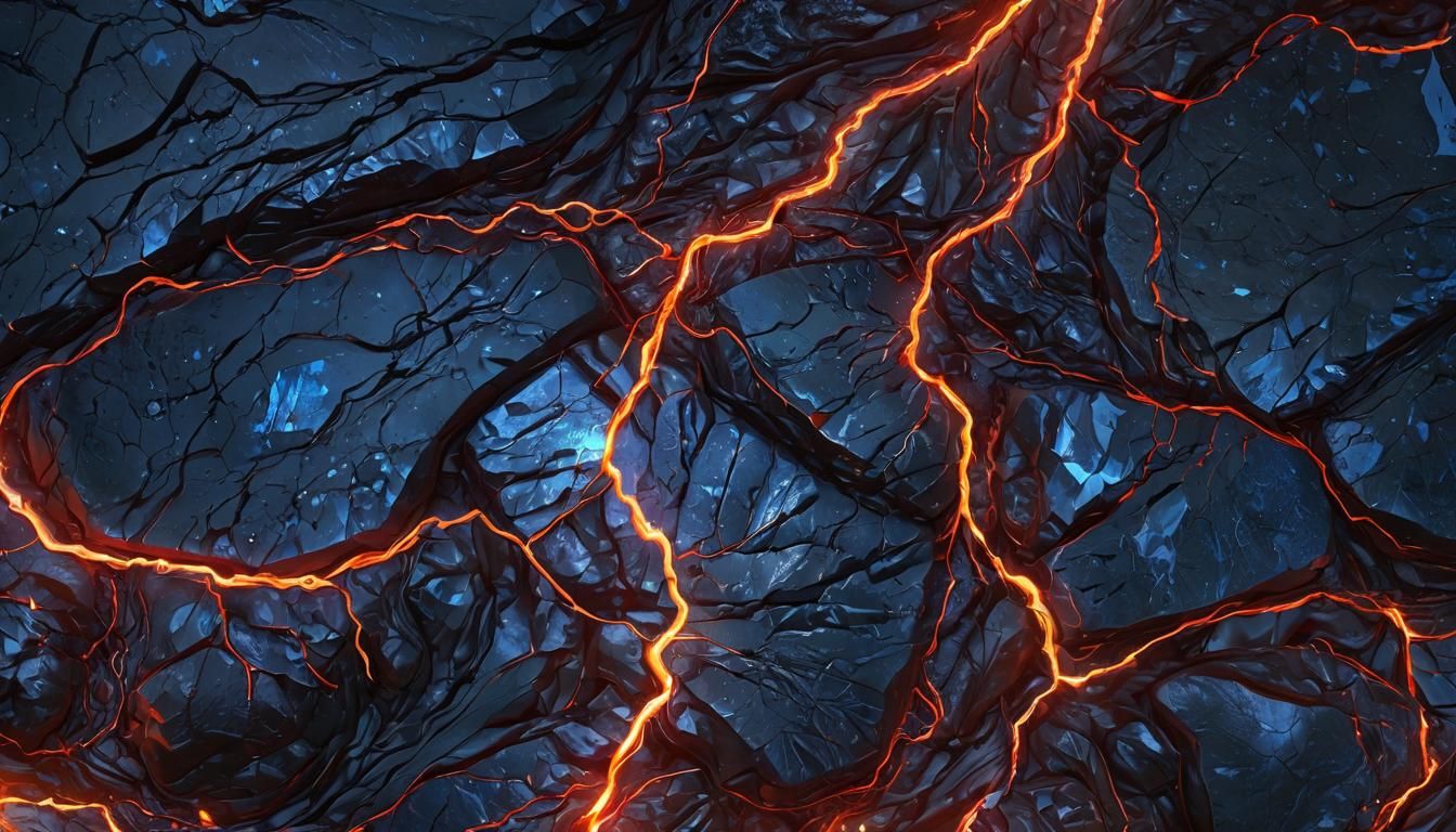 Lava and Lightning Intertwined: Digital Art