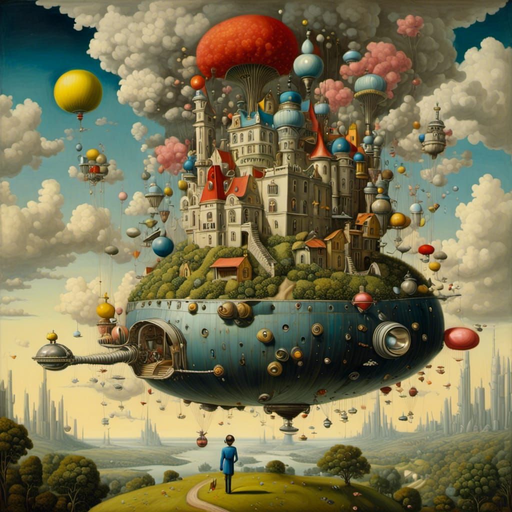 Surreal Robot Dream in Pop Surrealism Style