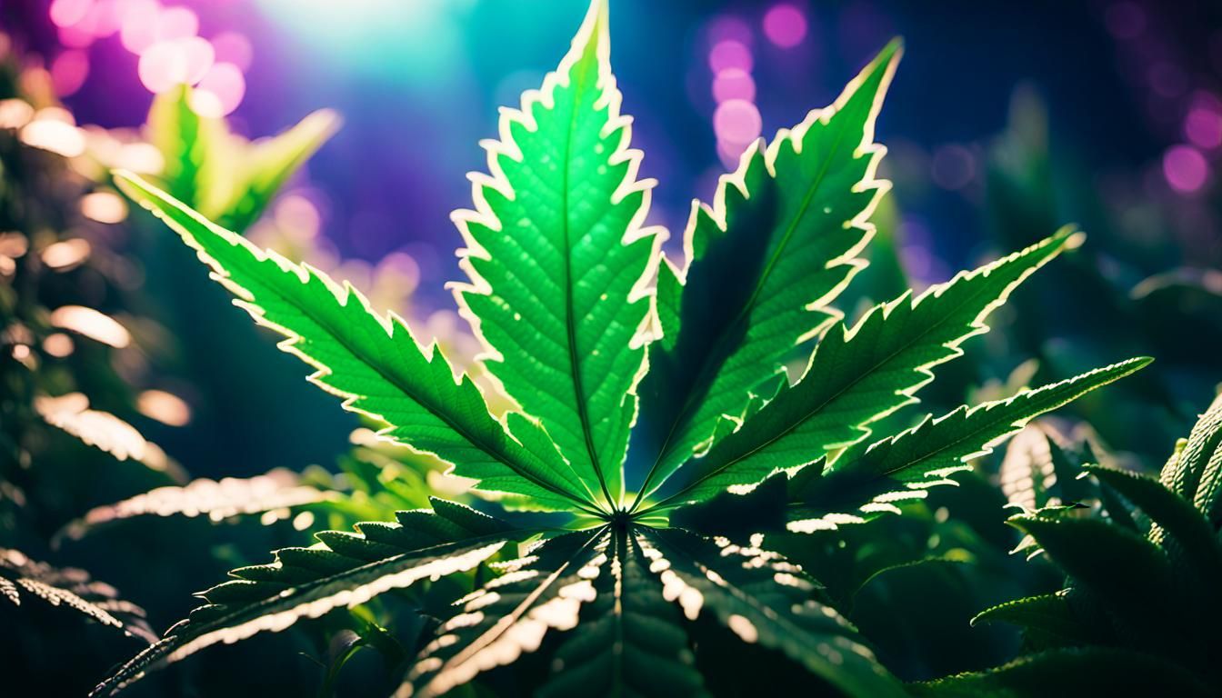 Weed Leaf in Space: Cinematic Film Still