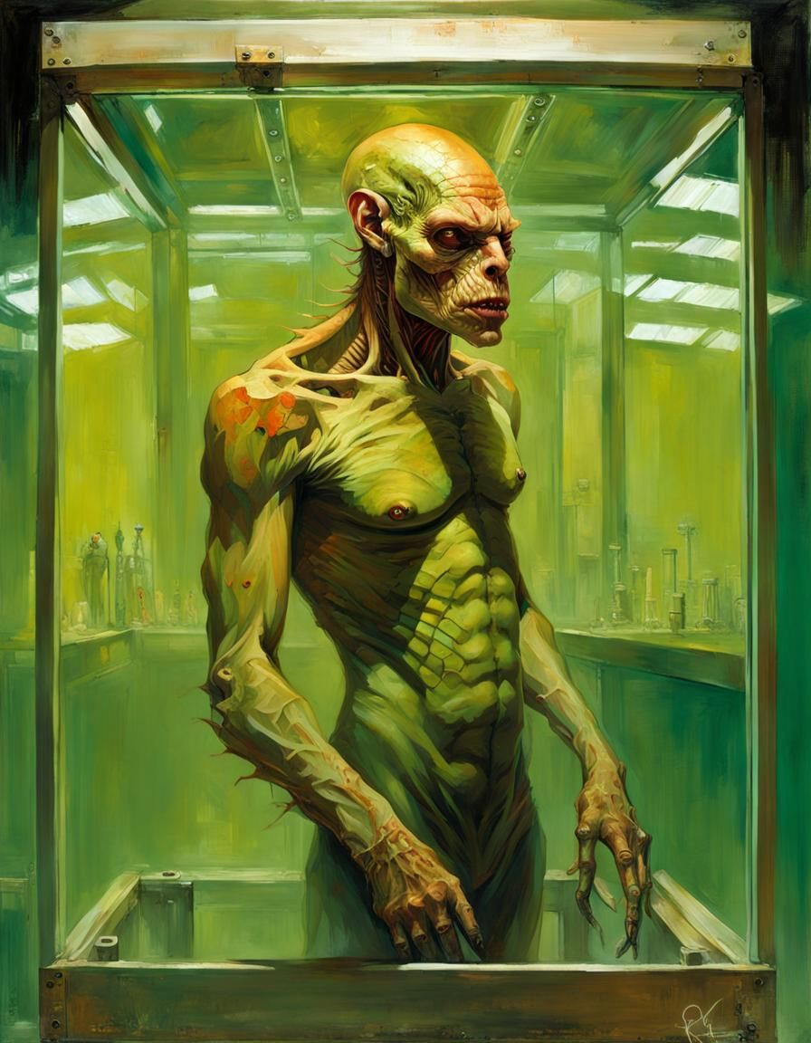 Biopunk Mutant Man in Containment Unit