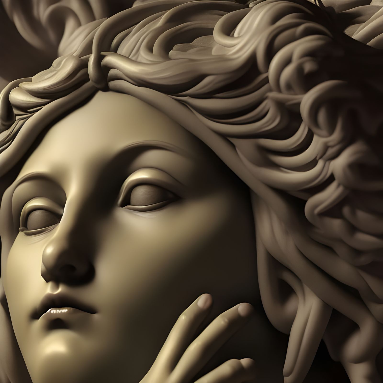 Photorealistic Statue of Hypnos, God of Sleep
