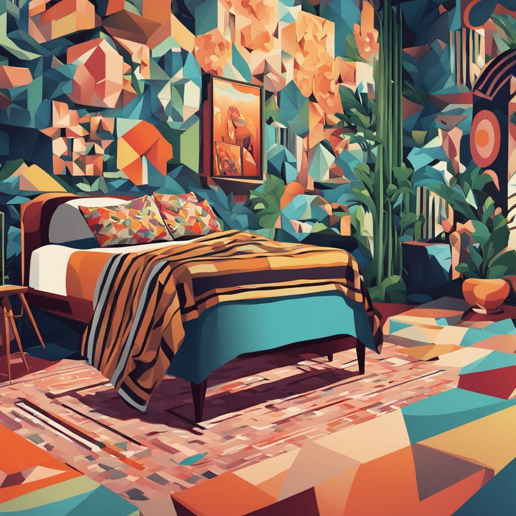 Cubist Garden Enclosure with Thorny Brushwood