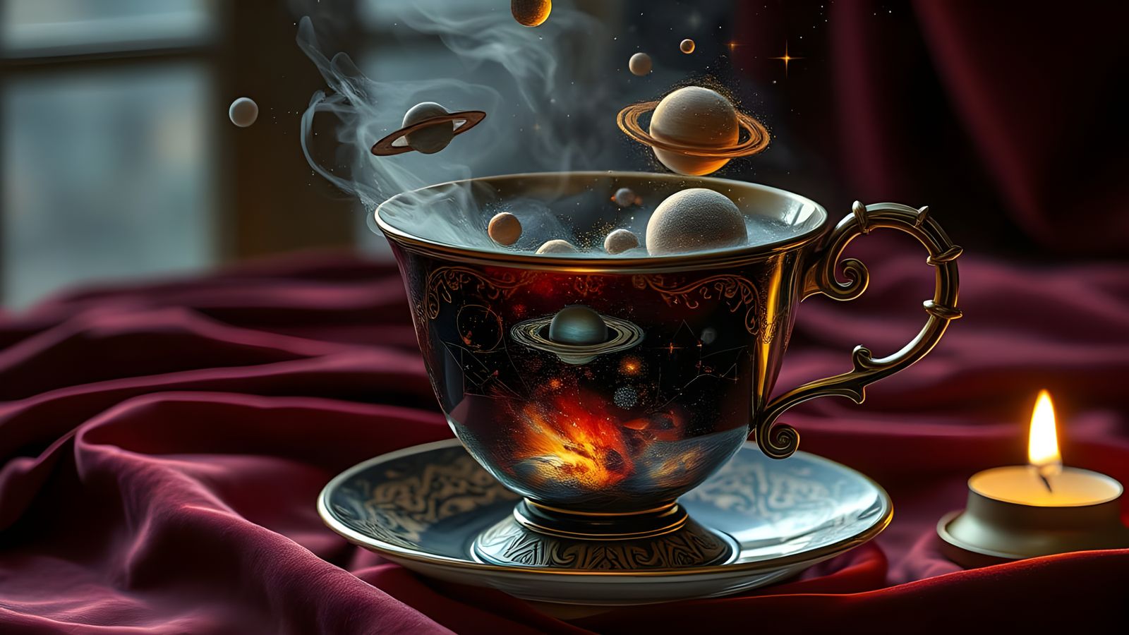 Cosmic Teacup with Galaxies and Planets