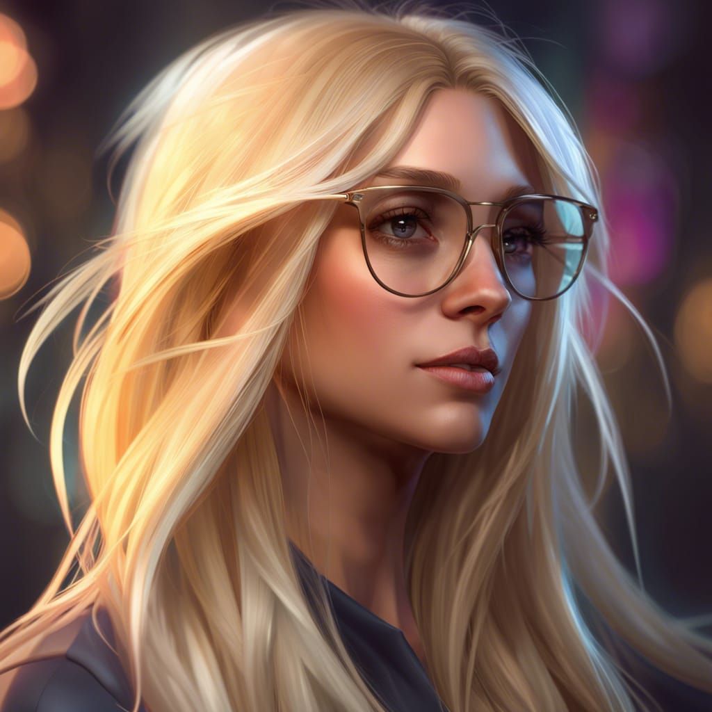 Blonde Woman Portrait with Dynamic Lighting