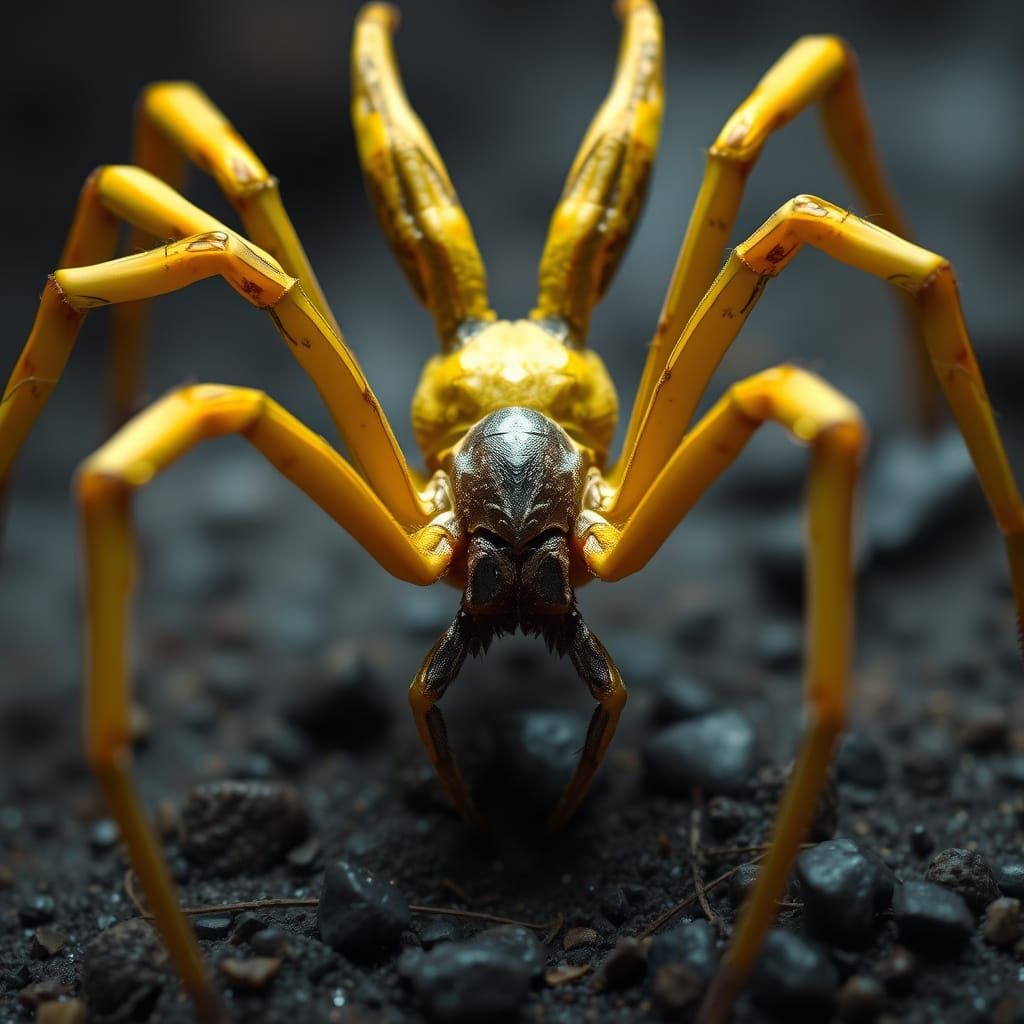 Fantastical Spider with Bunny Tail and Intricate Details