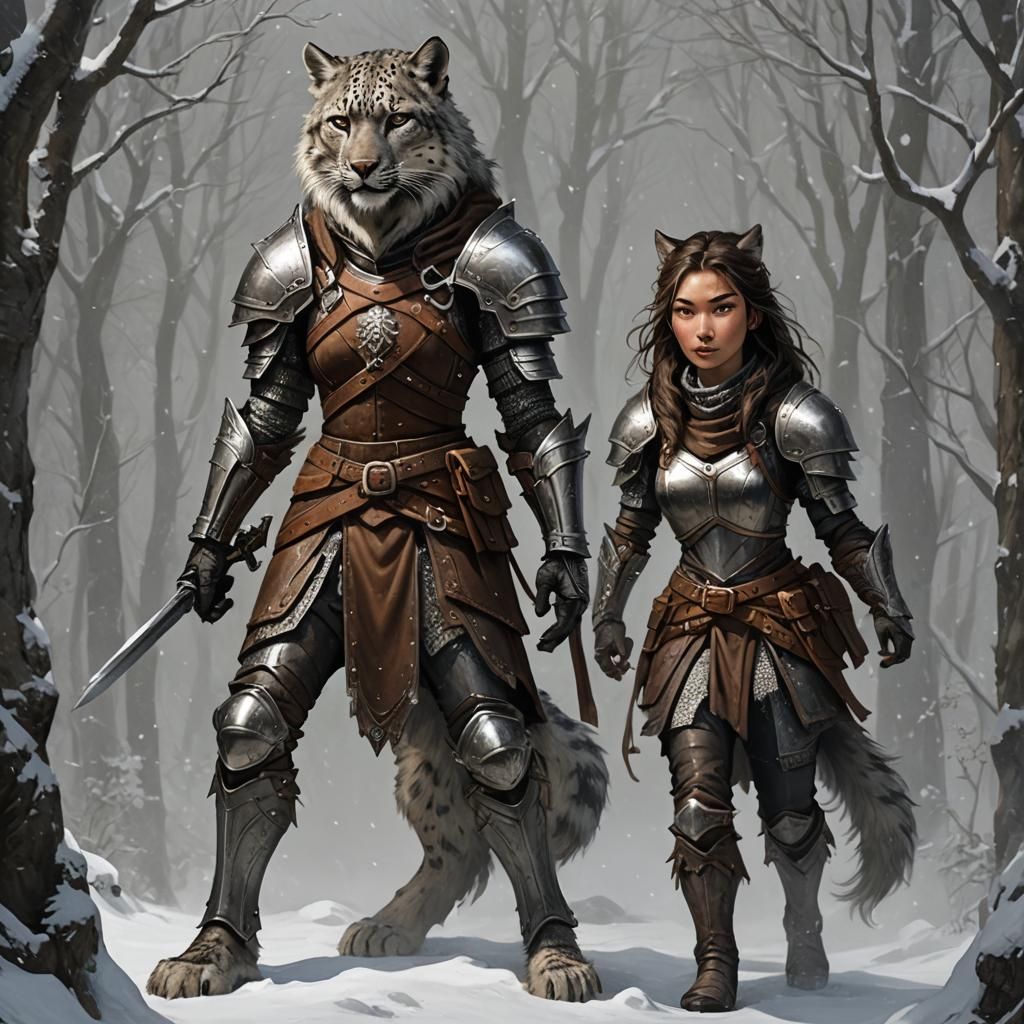 Female Werewolf Knight of the Snow Leopard