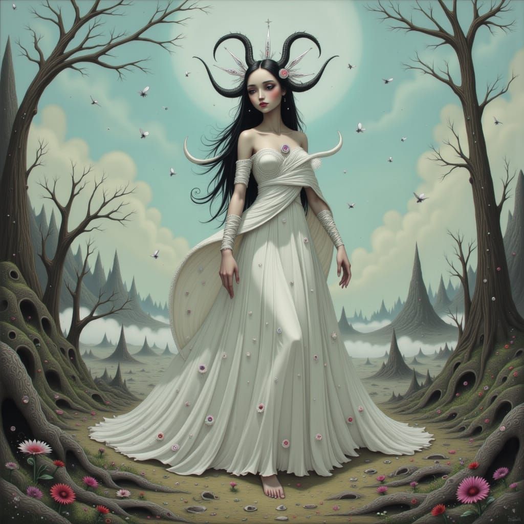 Lilinoe: Goddess of Mist in Haunting Landscape