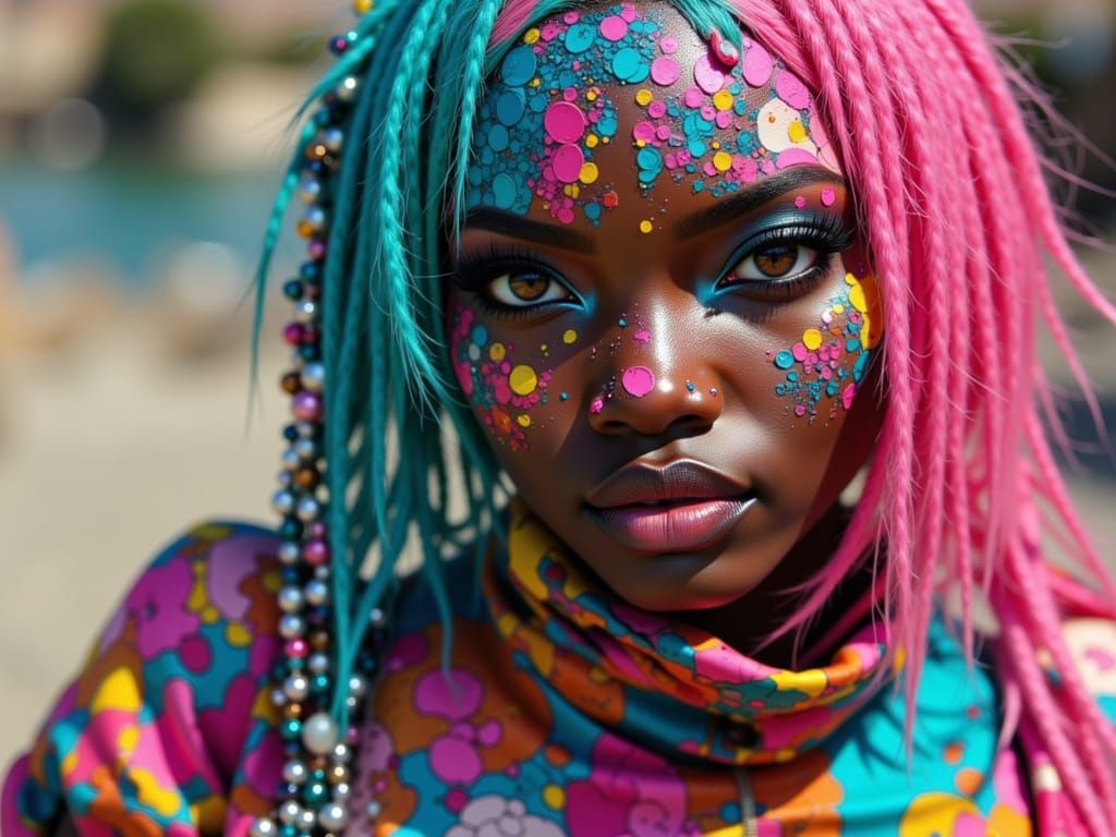 Jimin as Fairycore Retro Motorbiker in Pastel Neon