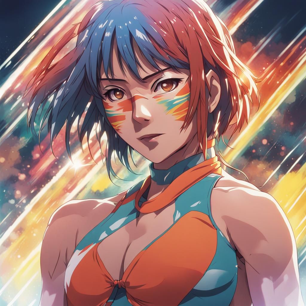 Anime Pro Wrestler ASUKA in Studio Ghibli Style