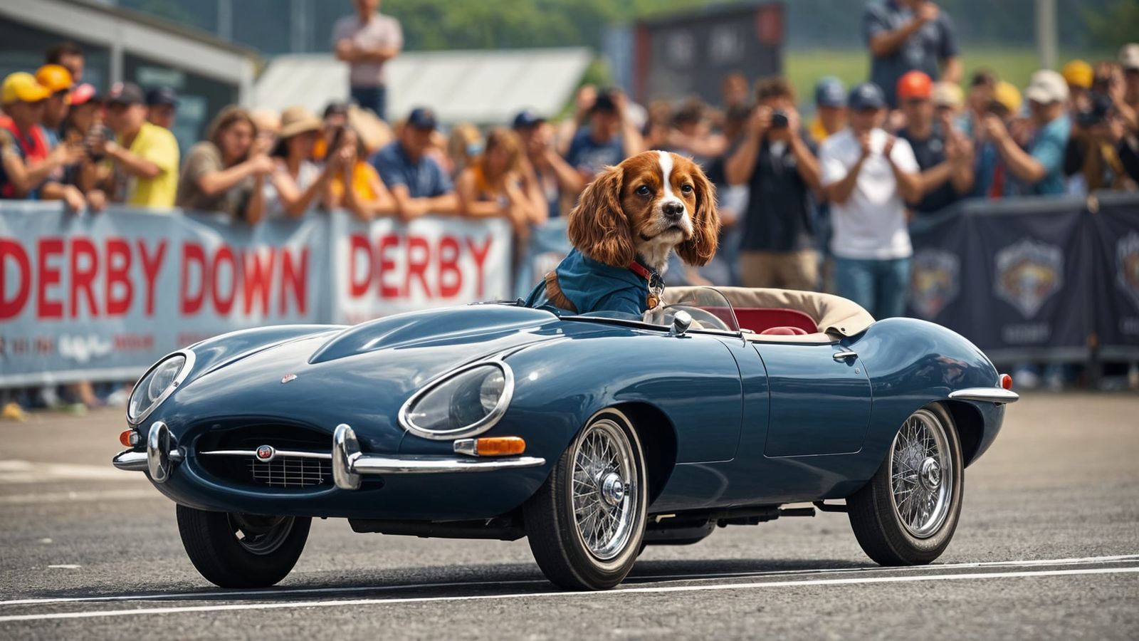 Dog Wins Soapbox Derby in Miniature Jaguar Roadster