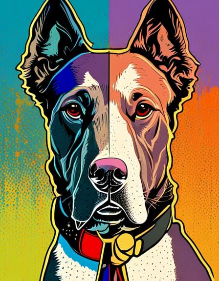 Dog Police in Pop Art Style