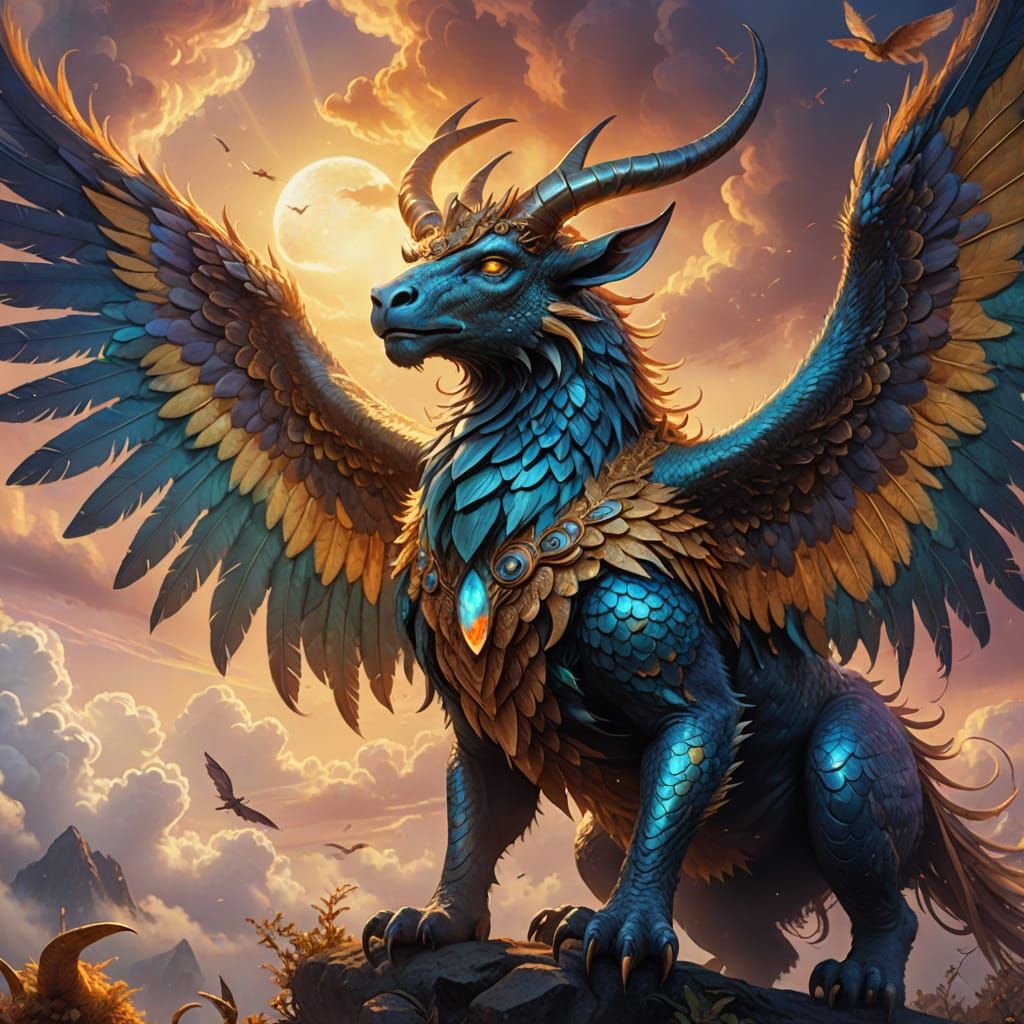 Majestic Sky Beast Cradles Orphans in Ethereal Wings