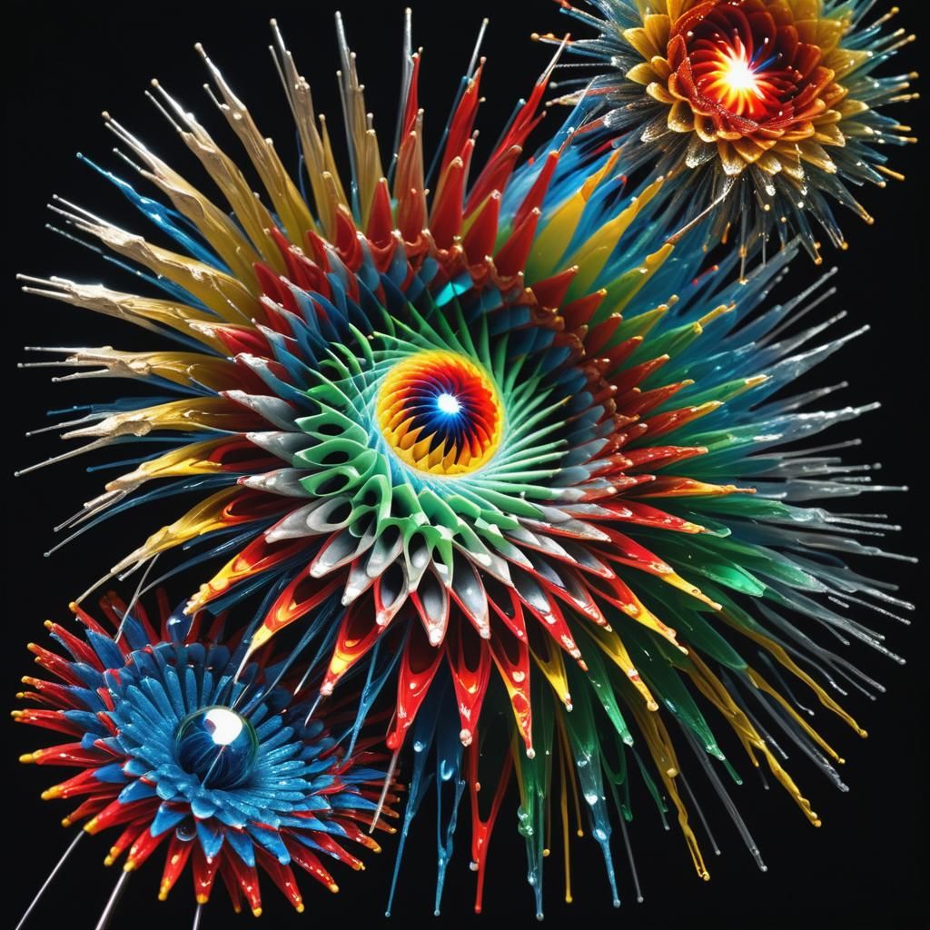 Abstract Dadaist Supernova with Prismatic Reflections