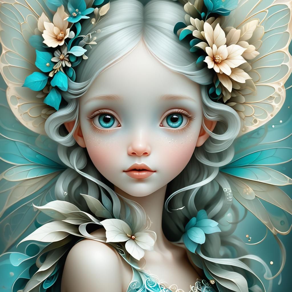Fae Fairy Portrait in Surrealist Style