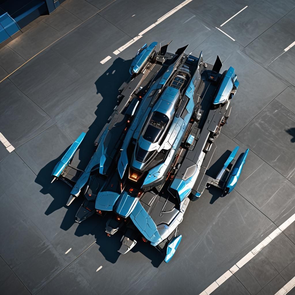 Futuristic Spacecraft Over Area 51 in Hyper-Realistic Style