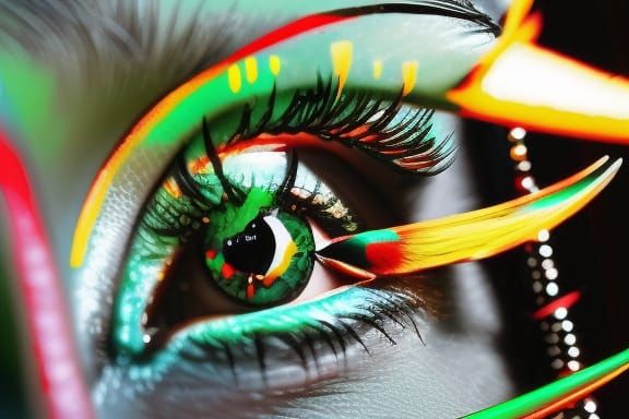 Meditating Woman in Turquoise Cave, Hyperrealism