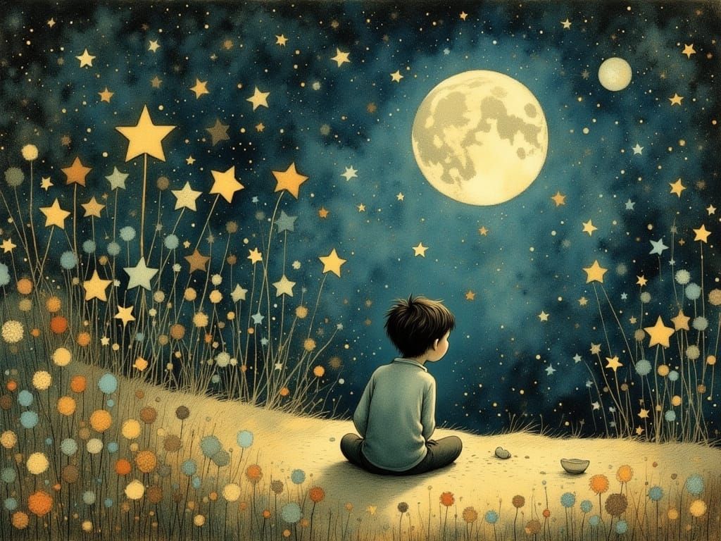 Whimsical Night of Stories in Storybook Style