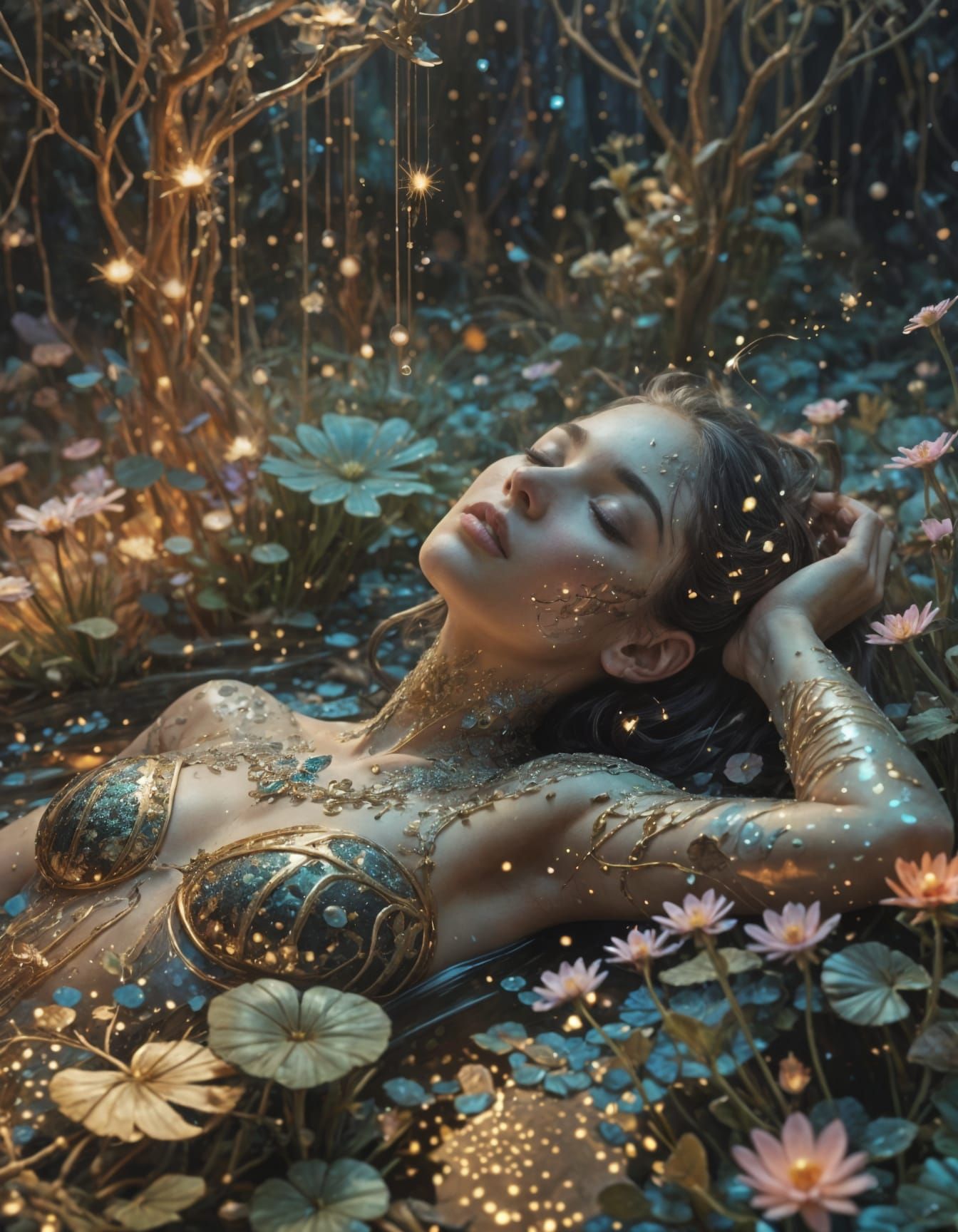 Midnight Garden of Wonders in Sparkling Detail