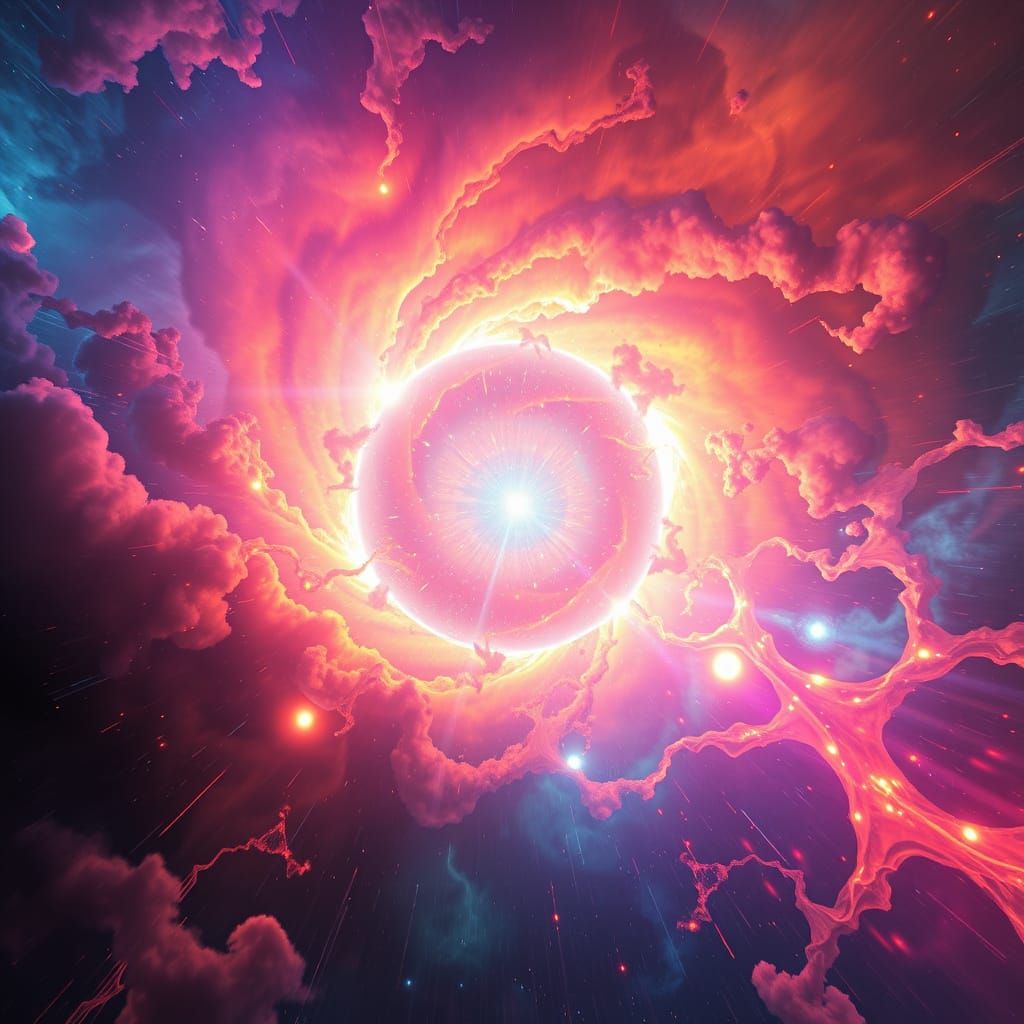 Cosmic Quasar in Vibrant, Dreamy Style