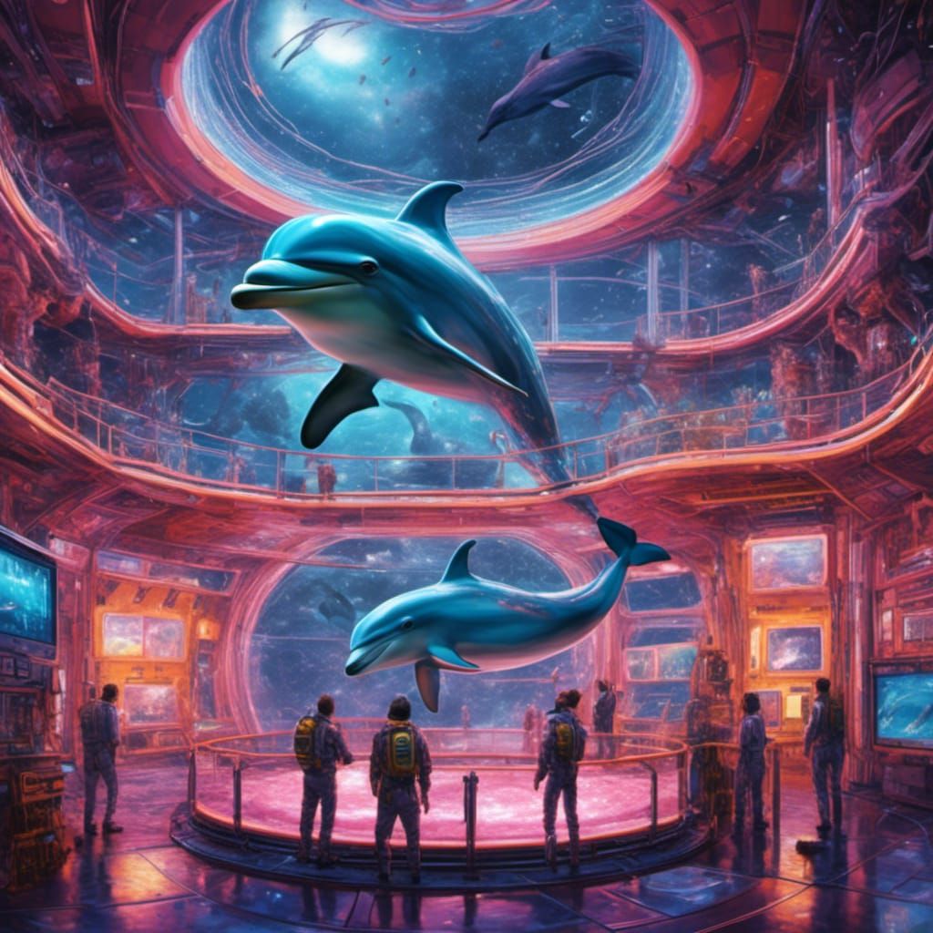 Dolphin in Space Station Aquarium, Murraypunk Style