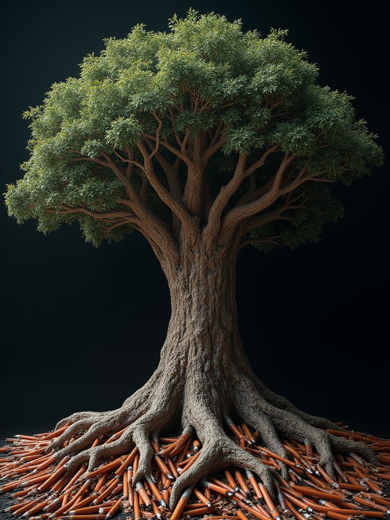 Oak Tree Transforms into Graphite Pencils