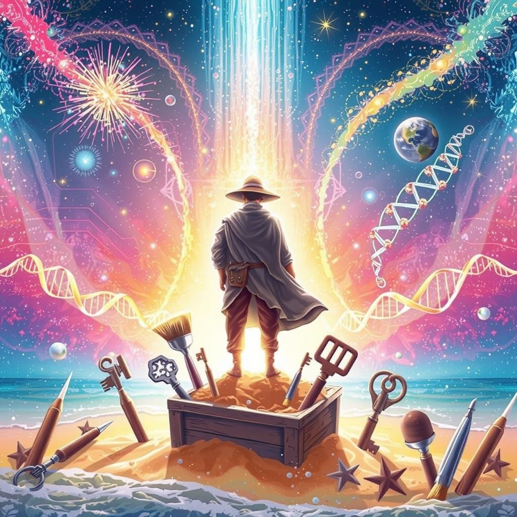 The Cosmic Sand Alchemist in Playful Mastery