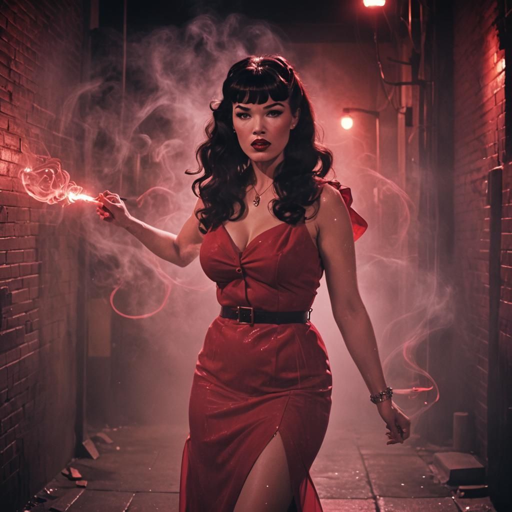 Bettie Page as Buffy in Anime-Inspired Comic Art