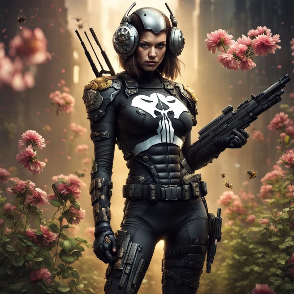 Futuristic Bee Warrior in 8K Armor