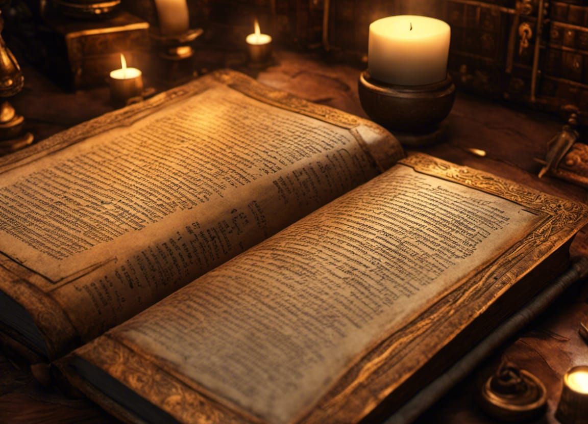 Leather Journal with Candlelight in Storybook Realism