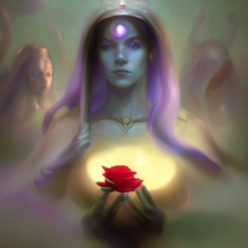 Goddess of Dusk and Dawn: Art Nouveau Portrait