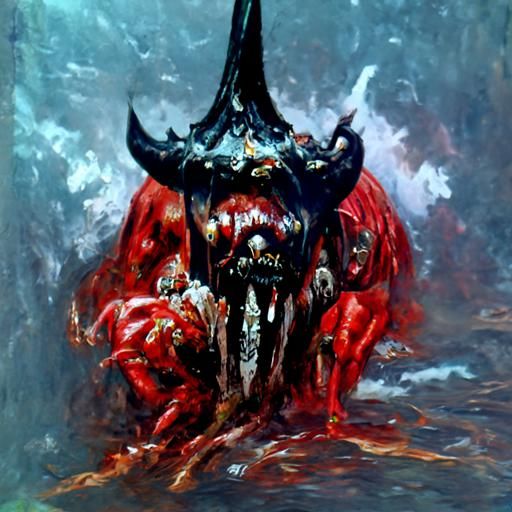 Blood God in Oil Painting Style