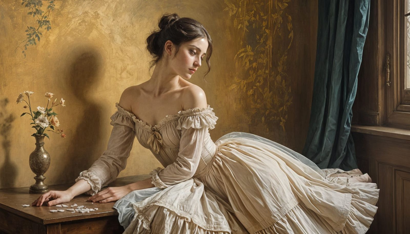 Romantic Ballerina in Golden Light