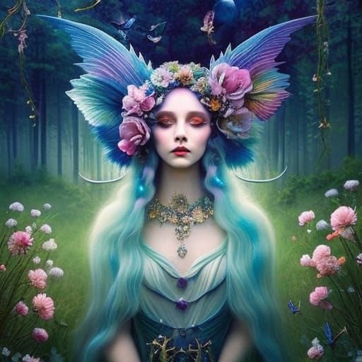 Fairy Princess in Woodland Scene: Pop Surrealism